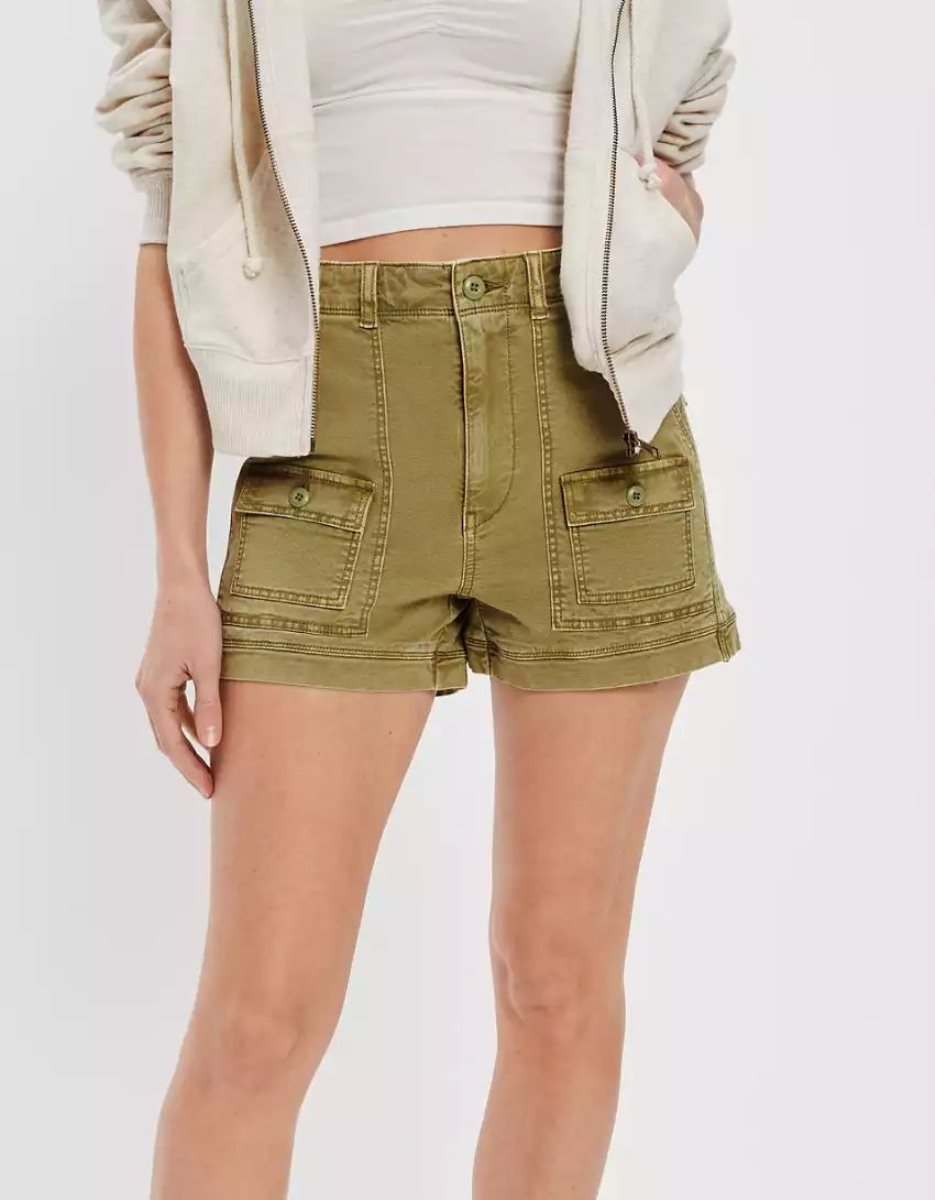 Shorts American Eagle AE Highest Taille '90s Boyfriend Cargo Vert Femme | TRW-69177319